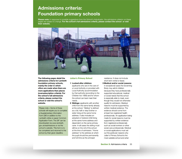 Adrian on the Lambeth Schools Admissions Document